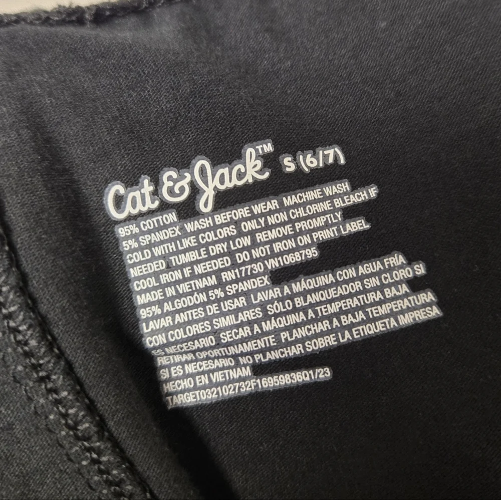 Cat and Jack Girls' 2pk Adaptive Leggings Black Gray S ( 6 / 7 )